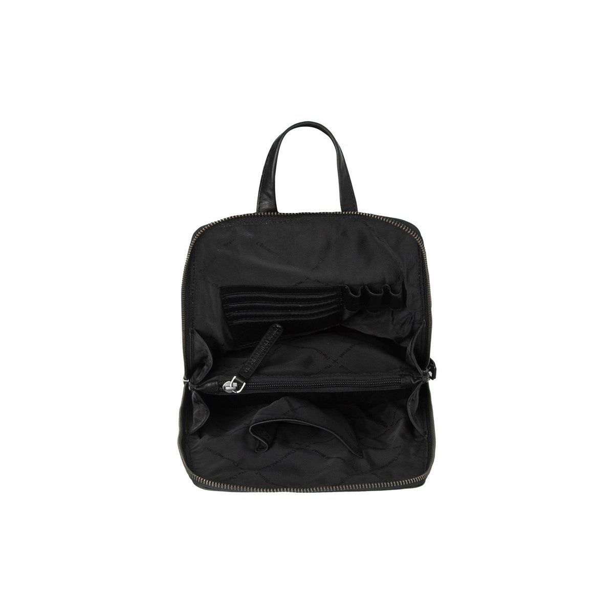 Solid Antique Brass Hardware &amp; Heavy-Duty Dual Zipper Detail on Linford Full-Grain Leather Backpack 여성용