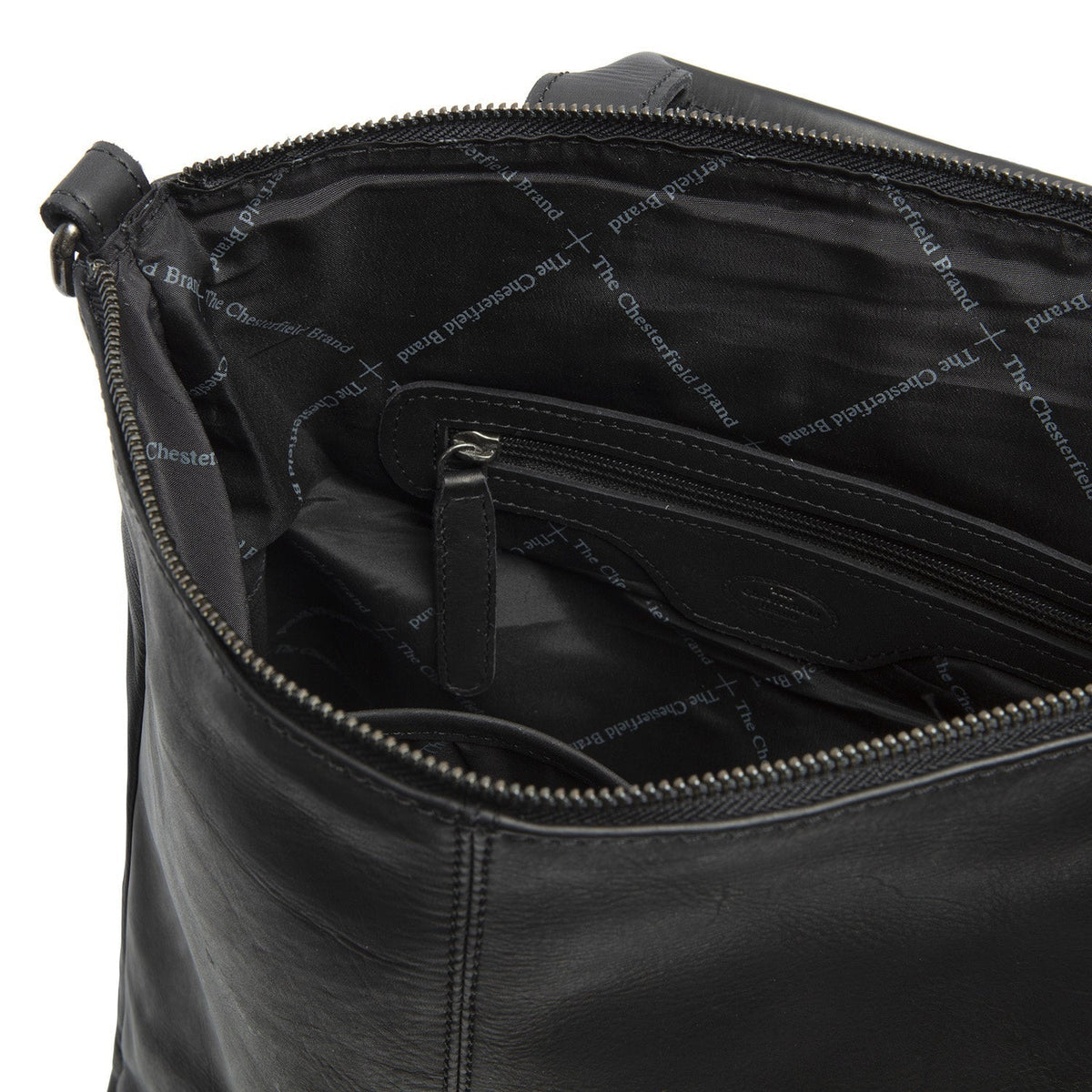 Solid Antique Brass Hardware &amp; Heavy-Duty Dual Zipper Detail on Manchester Full-Grain Leather Backpack 여성용
