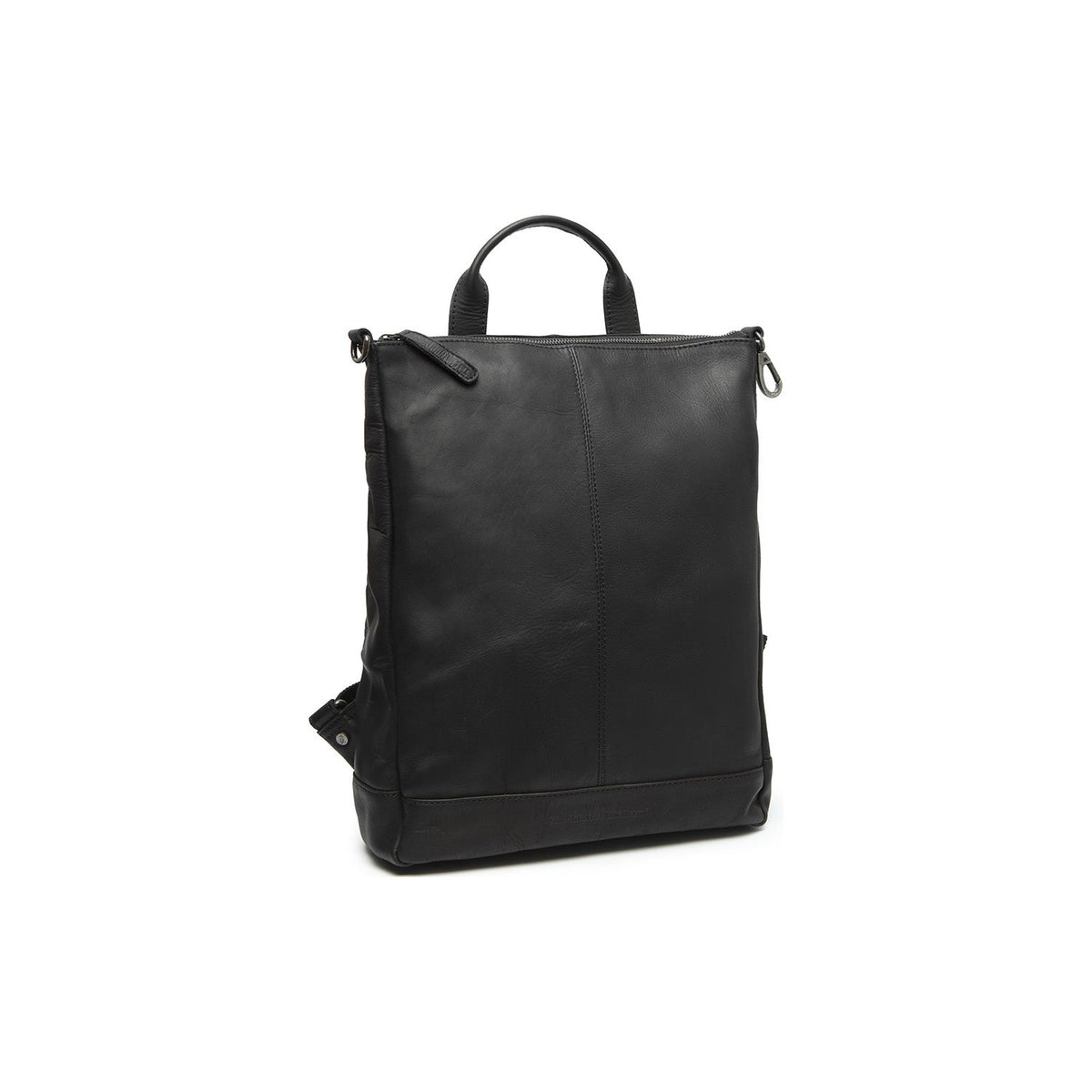 Manchester Full-Grain Leather Backpack 여성용 - Structured Side Profile Showing Gusset Depth &amp; Expansion Capacity