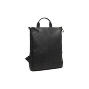 Manchester Full-Grain Leather Backpack 여성용 - Structured Side Profile Showing Gusset Depth &amp; Expansion Capacity