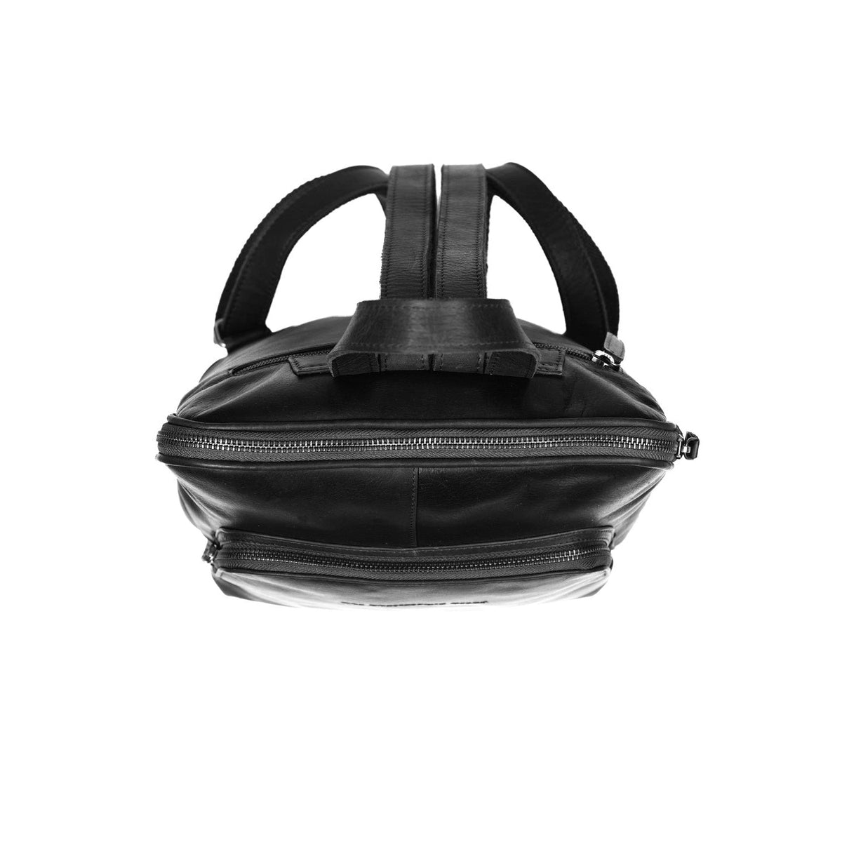 Naomi Full-Grain Leather Backpack 여성용 - Structured Side Profile Showing Gusset Depth &amp; Expansion Capacity