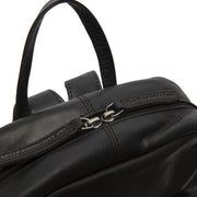 Solid Antique Brass Hardware &amp; Heavy-Duty Dual Zipper Detail on Santana Full-Grain Leather Backpack 여성용