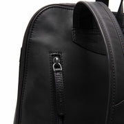 Tigris Full-Grain Leather Backpack 여성용 - Structured Side Profile Showing Gusset Depth &amp; Expansion Capacity