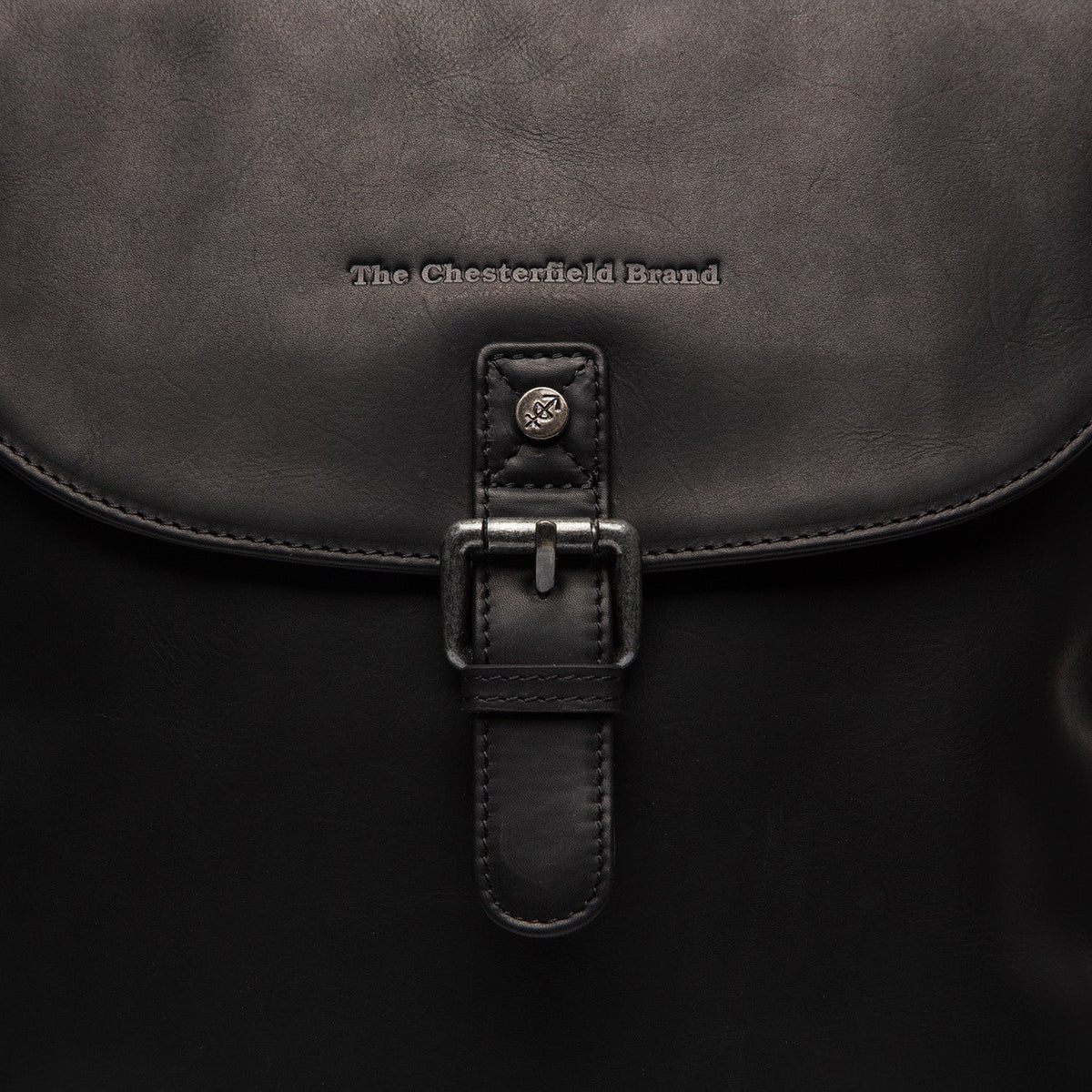 Vermont Full-Grain Leather Backpack 여성용 - Structured Side Profile Showing Gusset Depth &amp; Expansion Capacity