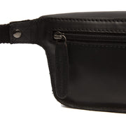 Solid Antique Brass Hardware &amp; Heavy-Duty Dual Zipper Detail on Toronto Full-Grain Leather Belt Bag 여성용