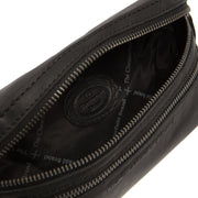 Toronto Full-Grain Leather Belt Bag 여성용 - Structured Side Profile Showing Gusset Depth &amp; Expansion Capacity