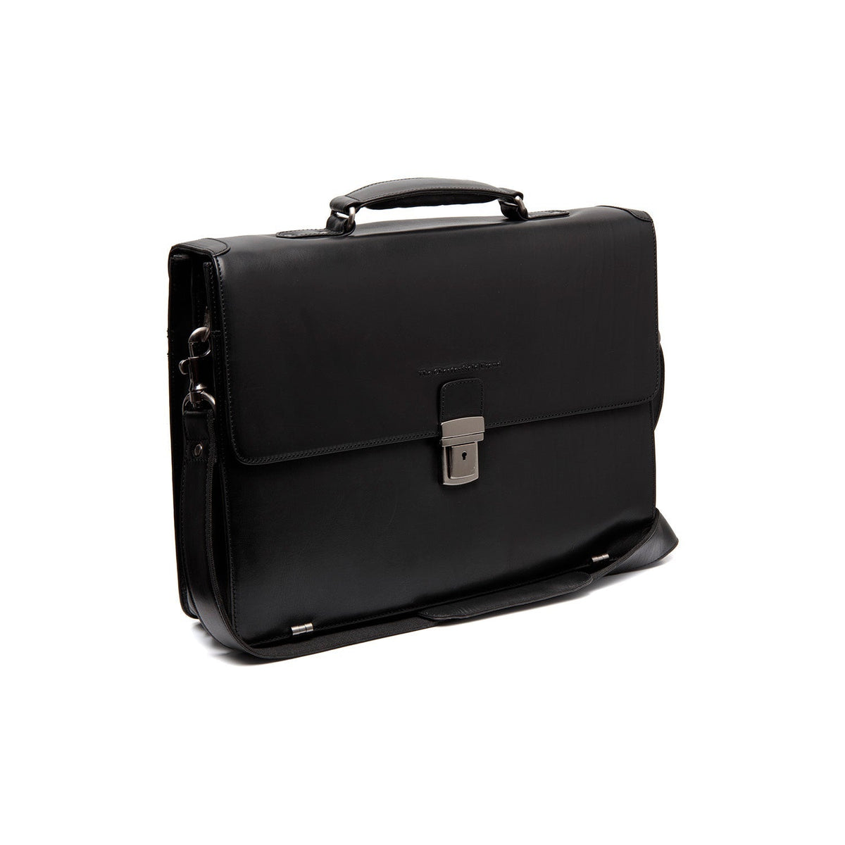 Salvatore Full-Grain Leather Briefcase 남성용 in Classic 100% Full-Grain Leather - Full Exterior Front Profile View | Buy Online