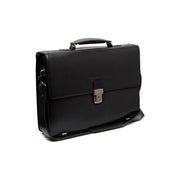 Salvatore Full-Grain Leather Briefcase 남성용 in Classic 100% Full-Grain Leather - Full Exterior Front Profile View | Buy Online