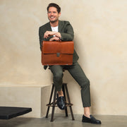 Salvatore Full-Grain Leather Briefcase 남성용 – alternate product view 3