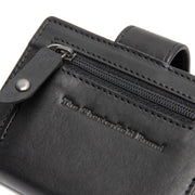 Solid Antique Brass Hardware &amp; Heavy-Duty Dual Zipper Detail on Barrea Full-Grain Leather Card Holder 여성용