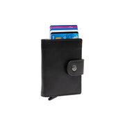 Barrea Full-Grain Leather Card Holder 여성용 in Classic 100% Full-Grain Leather - Full Exterior Front Profile View | Buy Online