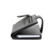 Barrea Full-Grain Leather Card Holder 여성용 - Structured Side Profile Showing Gusset Depth &amp; Expansion Capacity