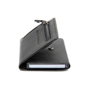 Solid Antique Brass Hardware &amp; Heavy-Duty Dual Zipper Detail on Gabriela Full-Grain Leather Card Holder 여성용