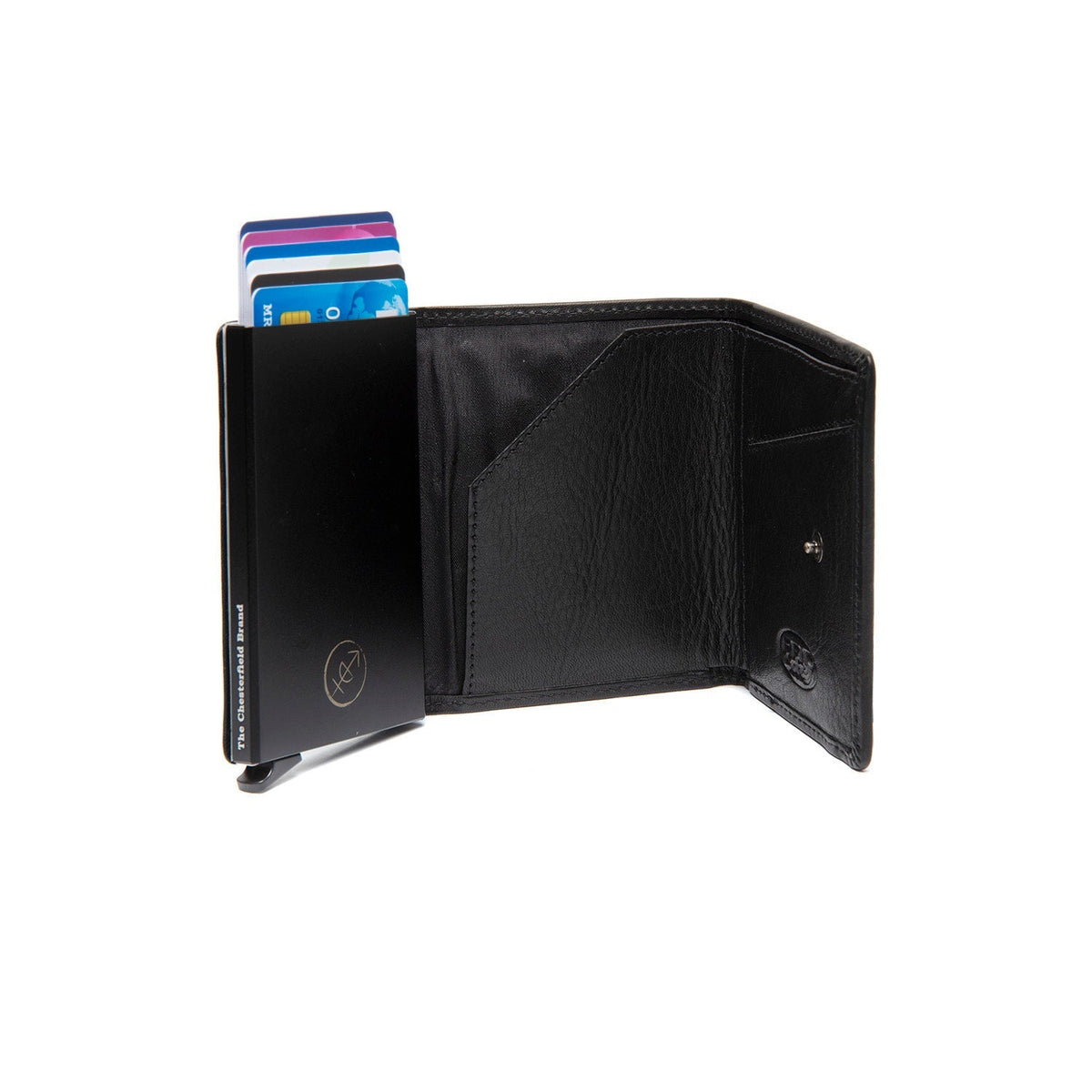 Gabriela Full-Grain Leather Card Holder 여성용 - Structured Side Profile Showing Gusset Depth &amp; Expansion Capacity