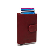 
Red Leather Card Holder Hannover, front view