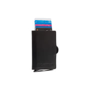 Lagos Full-Grain Leather Card Holder 여성용 in Classic 100% Full-Grain Leather - Full Exterior Front Profile View | Buy Online