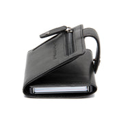 Solid Antique Brass Hardware &amp; Heavy-Duty Dual Zipper Detail on Larino Full-Grain Leather Card Holder 여성용
