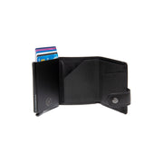 Larino Full-Grain Leather Card Holder 여성용 - Structured Side Profile Showing Gusset Depth &amp; Expansion Capacity