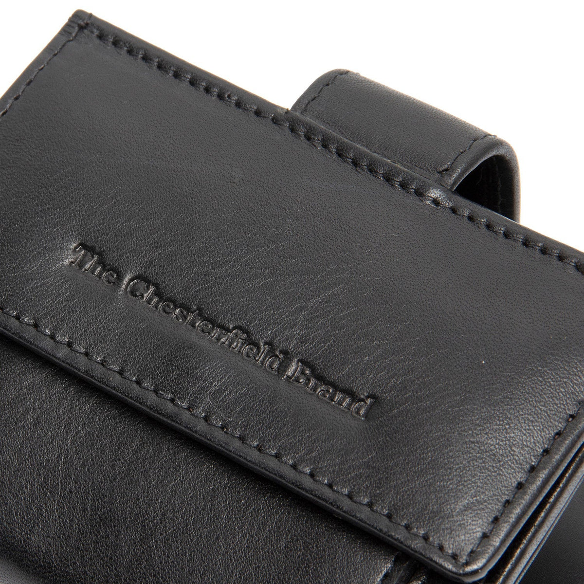 Solid Antique Brass Hardware &amp; Heavy-Duty Dual Zipper Detail on Lesina Full-Grain Leather Card Holder 여성용