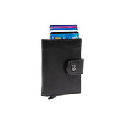 Lesina Full-Grain Leather Card Holder 여성용 in Classic 100% Full-Grain Leather - Full Exterior Front Profile View | Buy Online