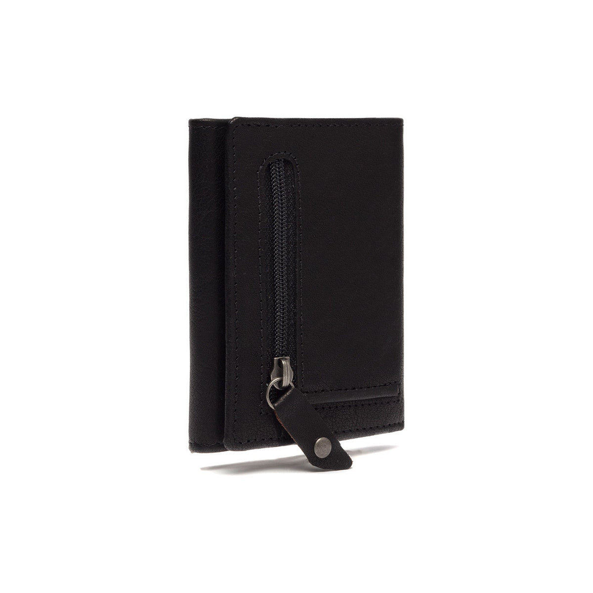 Solid Antique Brass Hardware &amp; Heavy-Duty Dual Zipper Detail on Paris Full-Grain Leather Card Holder 여성용