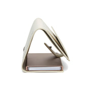Solid Antique Brass Hardware &amp; Heavy-Duty Dual Zipper Detail on Sabana Full-Grain Leather Card Holder 여성용