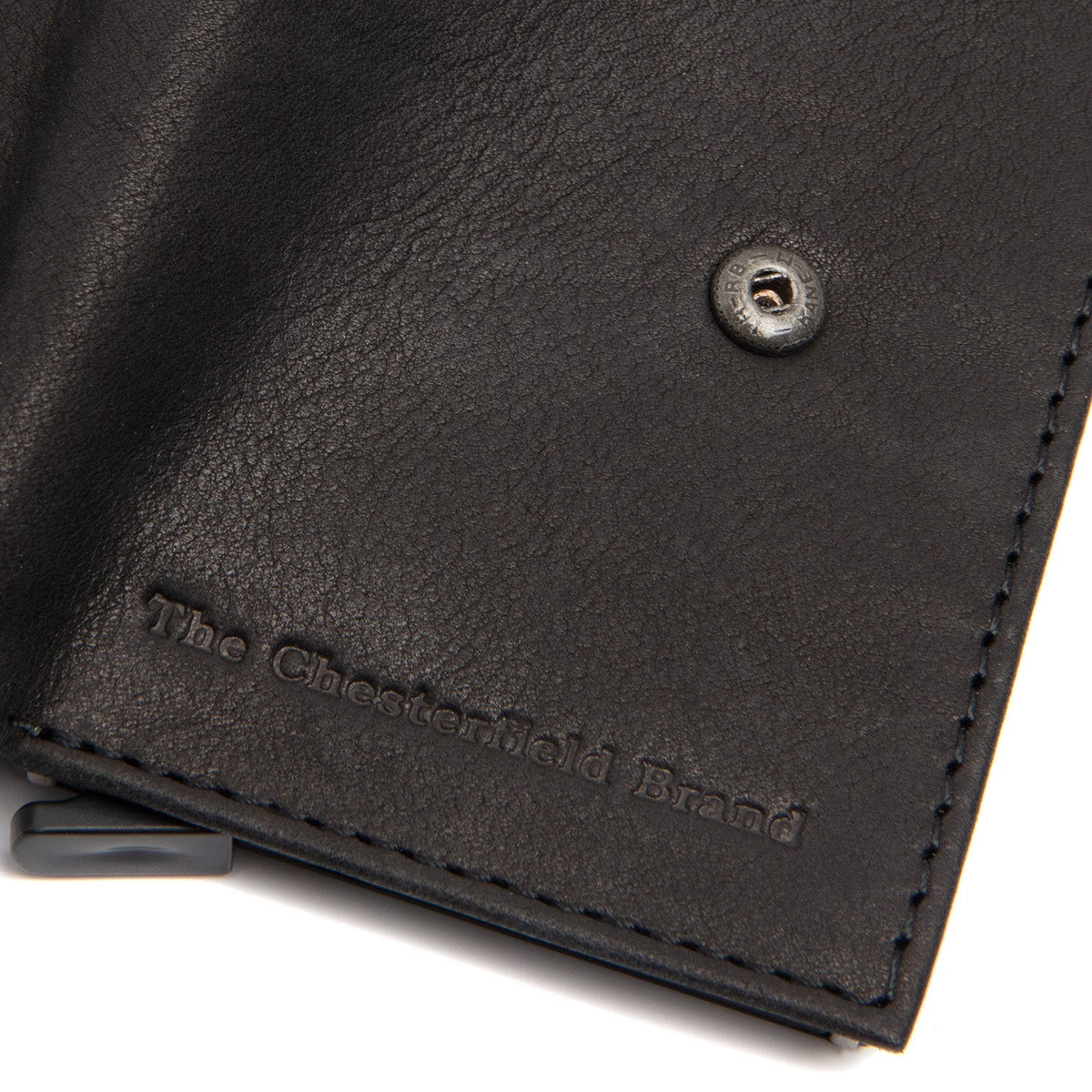Solid Antique Brass Hardware &amp; Heavy-Duty Dual Zipper Detail on Torola Full-Grain Leather Card Holder 여성용