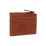 Cognac Leather Card Wallet 여성용, front view