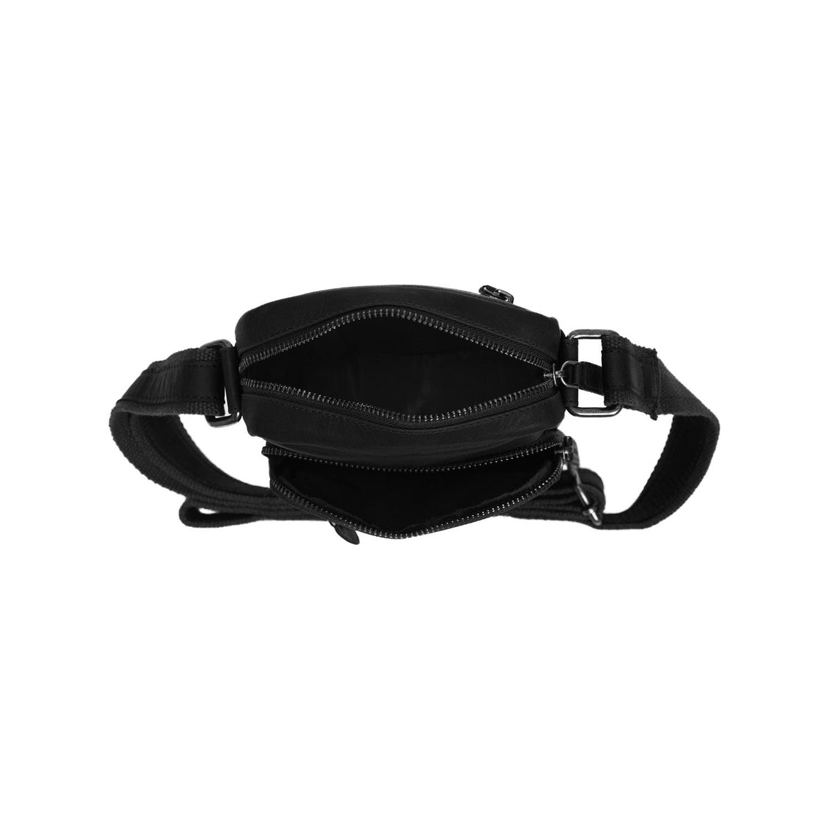 Bremen Full-Grain Leather Crossbody Bag 남성용 - Structured Side Profile Showing Gusset Depth &amp; Expansion Capacity