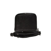 Everglades Full-Grain Leather Crossbody Bag 여성용 - Structured Side Profile Showing Gusset Depth &amp; Expansion Capacity