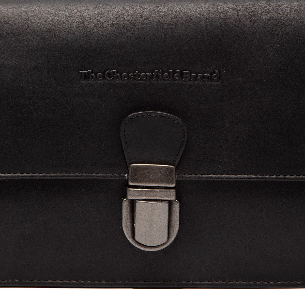 Lucca Full-Grain Leather Crossbody Bag 여성용 - Structured Side Profile Showing Gusset Depth &amp; Expansion Capacity