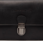 Lucca Full-Grain Leather Crossbody Bag 여성용 - Structured Side Profile Showing Gusset Depth &amp; Expansion Capacity