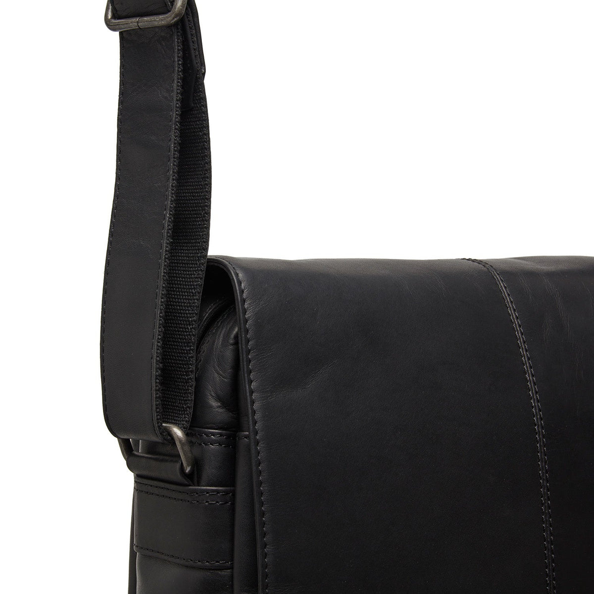 Raphael Full-Grain Leather Crossbody Bag 남성용 - Structured Side Profile Showing Gusset Depth &amp; Expansion Capacity