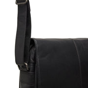 Raphael Full-Grain Leather Crossbody Bag 남성용 - Structured Side Profile Showing Gusset Depth &amp; Expansion Capacity