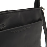 Solid Antique Brass Hardware &amp; Heavy-Duty Dual Zipper Detail on Salerno Full-Grain Leather Crossbody Bag 여성용