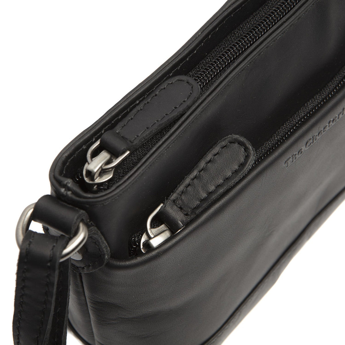 Salerno Full-Grain Leather Crossbody Bag 여성용 - Structured Side Profile Showing Gusset Depth &amp; Expansion Capacity