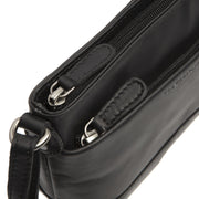 Salerno Full-Grain Leather Crossbody Bag 여성용 - Structured Side Profile Showing Gusset Depth &amp; Expansion Capacity