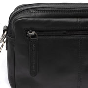 Solid Antique Brass Hardware &amp; Heavy-Duty Dual Zipper Detail on Samui Full-Grain Leather Crossbody Bag 여성용