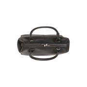 
클로즈업 상세 of Classic Collar & Heavy-Duty Zipper Hardware on Dorin 가죽 핸드백