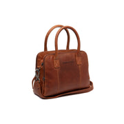 Tailored Rib Cuffs &amp; Hem Craftsmanship Construction Detail on Ezra Full-Grain Leather Handbag 여성용