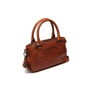 Tailored Rib Cuffs &amp; Hem Craftsmanship Construction Detail on Fenja Full-Grain Leather Handbag 여성용