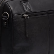 Tailored Rib Cuffs &amp; Hem Craftsmanship Construction Detail on Langton Full-Grain Leather Handbag 여성용