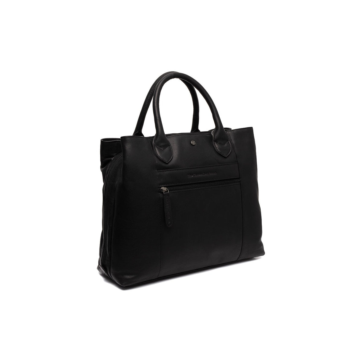 Tailored Rib Cuffs &amp; Hem Craftsmanship Construction Detail on Passau Full-Grain Leather Handbag 여성용