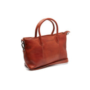 Tailored Rib Cuffs &amp; Hem Craftsmanship Construction Detail on Pergamino Full-Grain Leather Handbag 여성용