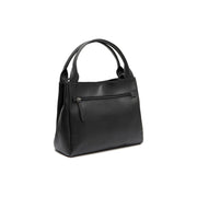 Tailored Rib Cuffs &amp; Hem Craftsmanship Construction Detail on Tenara Full-Grain Leather Handbag 여성용