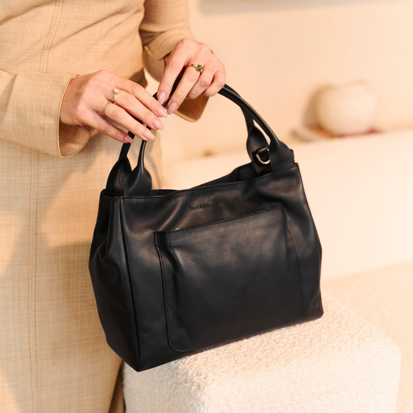 Classic 100% Full-Grain leather Goods - Back View Showing Tailored Shoulder Fit & Clean Hemline