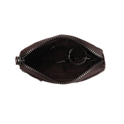 Tailored Rib Cuffs &amp; Hem Craftsmanship Construction Detail on Corey Full-Grain Leather Key Case 여성용
