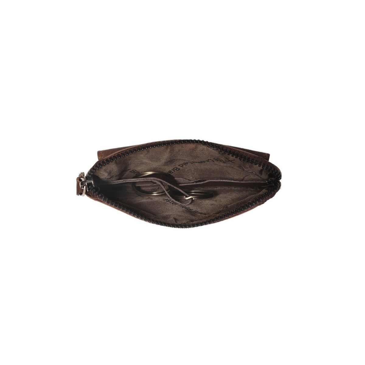 Tailored Rib Cuffs &amp; Hem Craftsmanship Construction Detail on Oliver Full-Grain Leather Key Case 여성용
