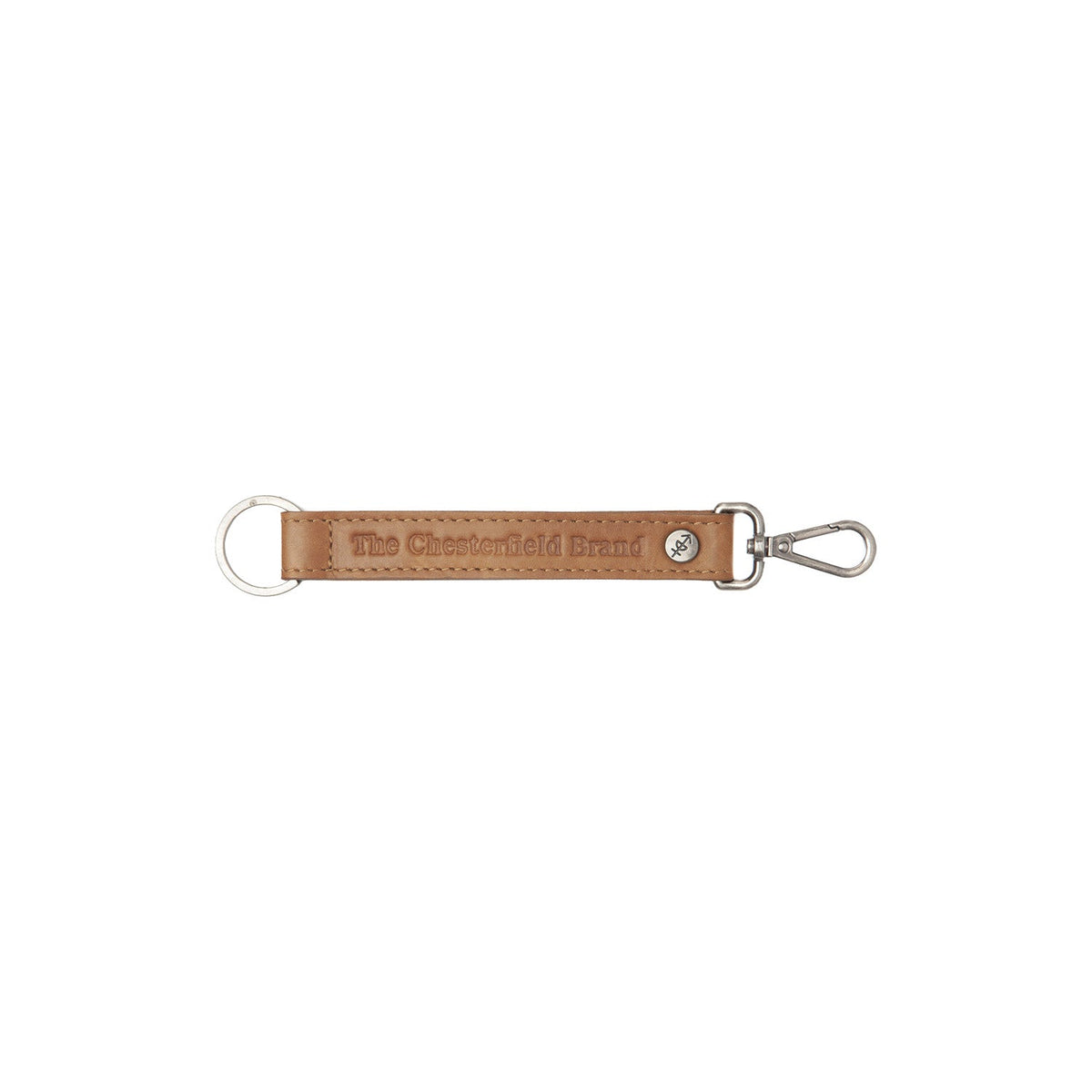 Leather Key Ring Cognac 여성용 in Cognac 100% Full-Grain Leather - Front Profile View &amp; Tailored Silhouette | Buy Online