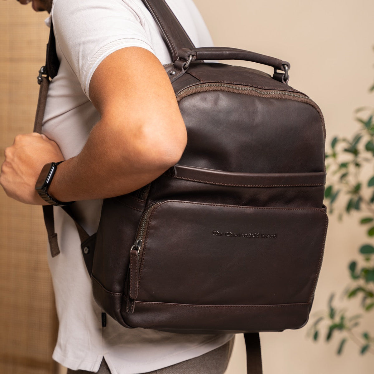 Austin Full-Grain Leather Laptop Backpack 여성용 – alternate product view 2